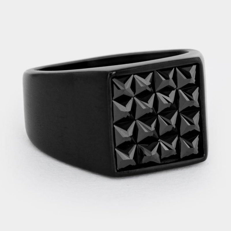 Black Square Mens Ring