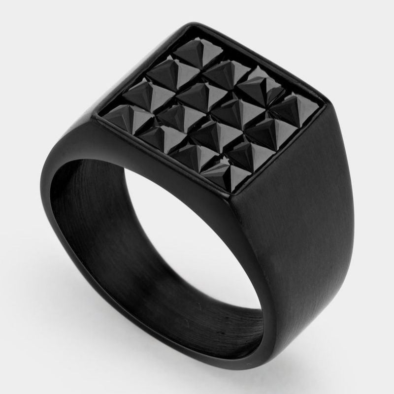 Black Square Mens Ring