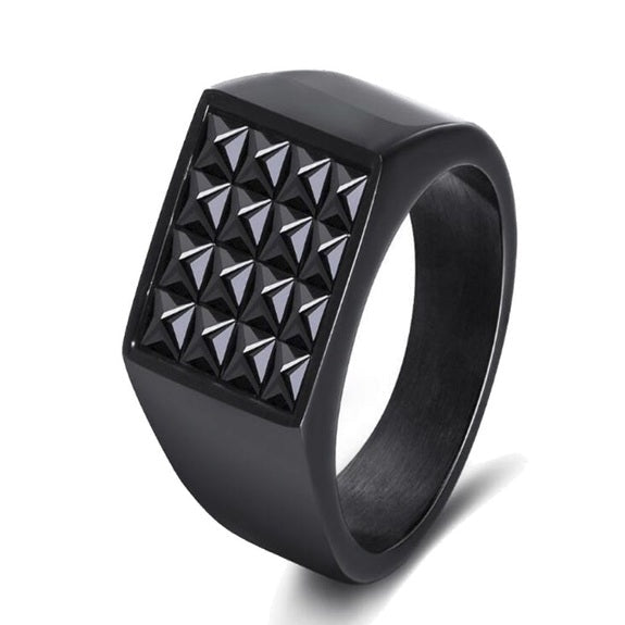 Black Square Mens Ring