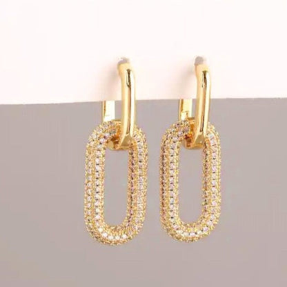 Cubic Zirconia Hoop Earrings