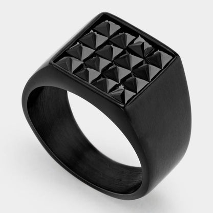 Black Square Mens Ring