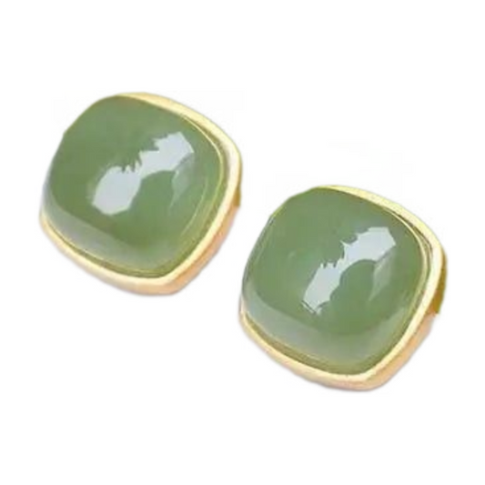 Natural Green Studs Earrings