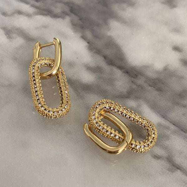 Cubic Zirconia Hoop Earrings