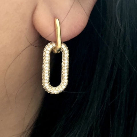 Cubic Zirconia Hoop Earrings