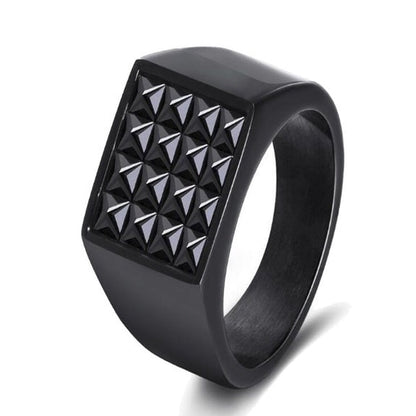 Black Square Mens Ring