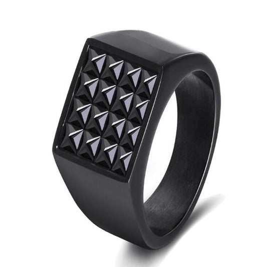 Black Square Mens Ring