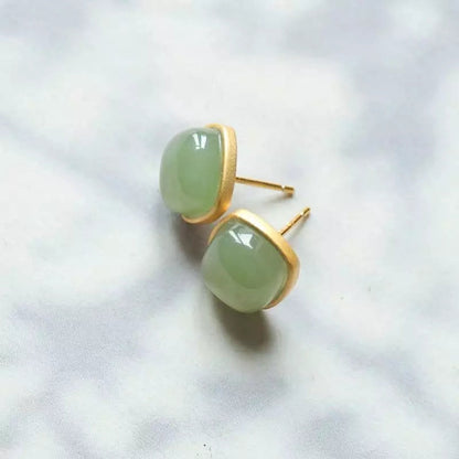 Natural Green Studs Earrings