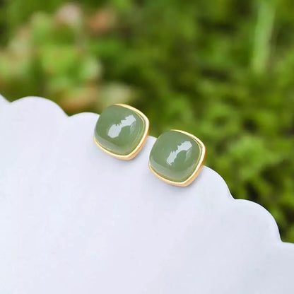 Natural Green Studs Earrings