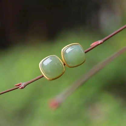 Natural Green Studs Earrings