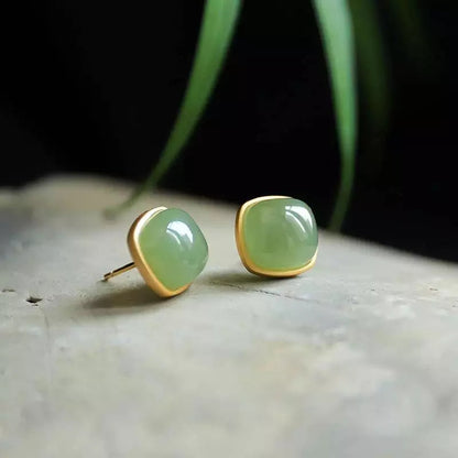 Natural Green Studs Earrings